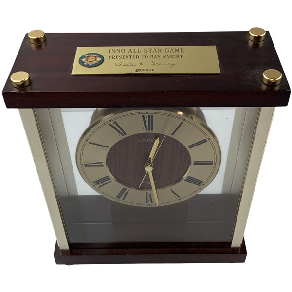 Ray Knights NL Team Gifted 1980 MLB All-Star Game Seiko Mantel Clock