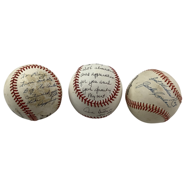 Appling, Conlan & Sutton HOF Inscribed Balls - Ray Knight Collection JSA ALOA
