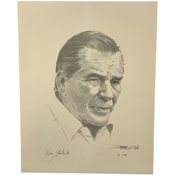 William VanZandt Portrait of Julius Boros, Limited Edition Print, 1986