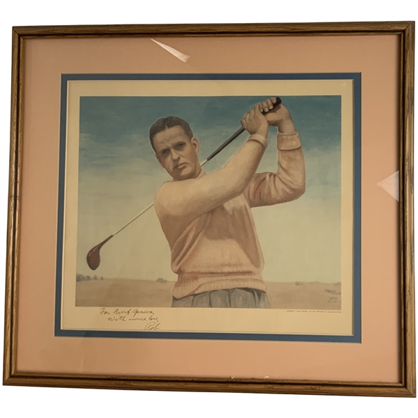 Bobby Jones Signed c.1953 Dwight D. Eisenhower Print - Framed JSA #Y94902