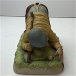 Capodimonte Style Hand Painted Bisque Porcelain Humorous Golfer Figurine