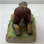 Capodimonte Style Hand Painted Bisque Porcelain Humorous Golfer Figurine
