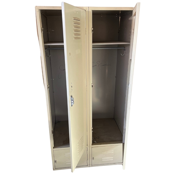 Jack Nicklaus Twice Signed Pair of Cherry Hills GC Actual Lockers Used in 1960 US Open JSA ALOA