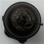 Antique Cast Metal Figural Golfer Desk Thermometer