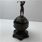 Antique Cast Metal Figural Golfer Desk Thermometer