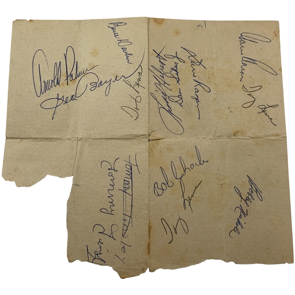 Multi-Signed Vintage Golf Autograph Sheet Including Arnold Palmer and Tony Lema (x4!) JSA #XX57967