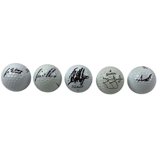 Morikawa, Price, Kim, Furyk & Other Signed Golf Balls JSA ALOA