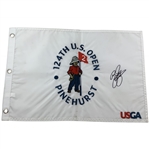 Rickie Fowler Signed 2024 US Open at Pinehurst No. 2 Flag JSA ALOA