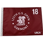 Patrick Cantlay Signed 2025 US Open at Oakmont Red Screen Flag JSA ALOA