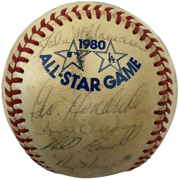 1980 MLB All Star Game National Team Signed Baseball w/ Bench, Carter & Carlton JSA ALOA