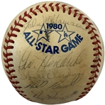 1980 MLB All Star Game National Team Signed Baseball w/ Bench, Carter & Carlton JSA ALOA