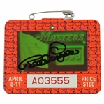 Bernhard Langer Signed 1993 Masters Tournament SERIES Badge #A03555 JSA ALOA