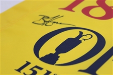 Brian Harman Signed 2023 The Open Championship at Royal Liverpool Yellow Screen Flag JSA ALOA