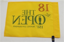 Brian Harman Signed 2023 The Open Championship at Royal Liverpool Yellow Screen Flag JSA ALOA