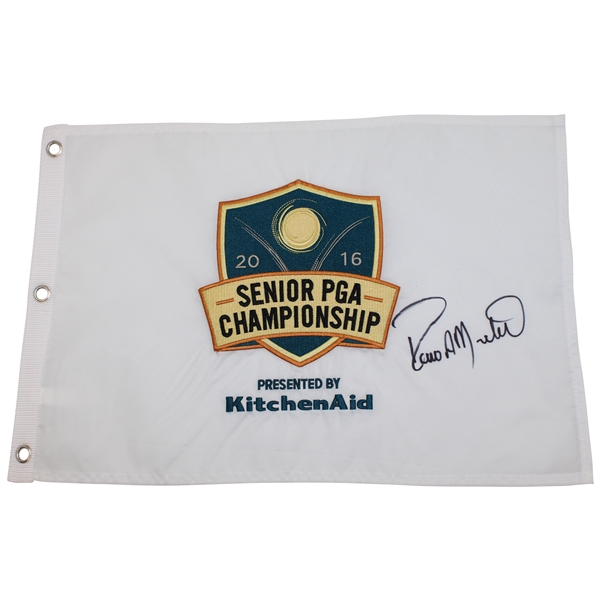 Rocco Mediate Signed 2016 Senior PGA Championship Embroidered Flag JSA ALOA