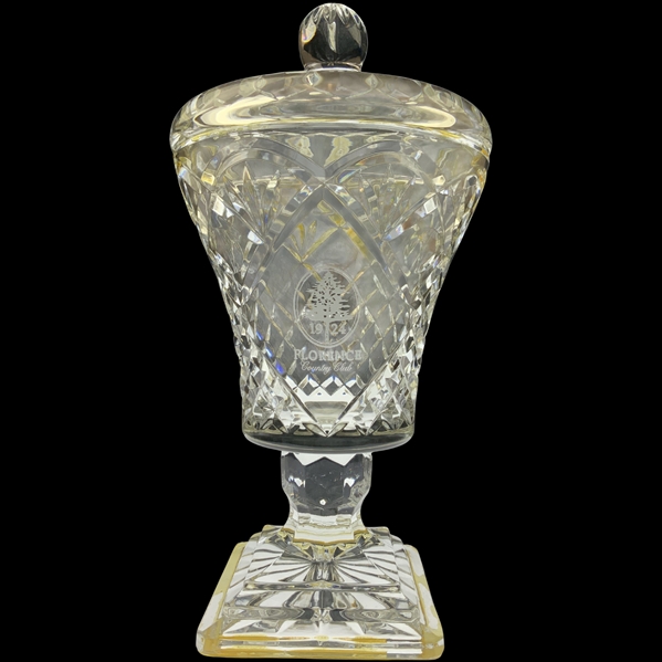Lidded Cut Lead Crystal Presentation Trophy Urn for Florence Country Club