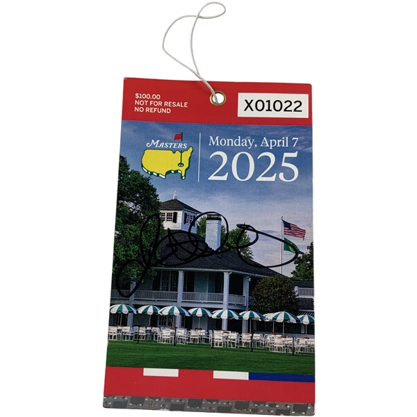 Rory Mcilroy Signed 2025 Masters Tournament Monday Ticket #X01022 JSA ALOA