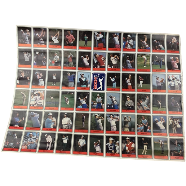 1990 Miller Press PGA Tour Trading Cards Uncut Sheet