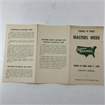 1959 Masters Week Schedule of Events Brochure - Jack Nicklaus Debut