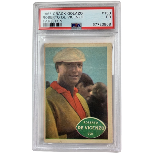 1965 Crack Golazo Roberto De Vicenzo Tarjeton Card No. 150 PSA PR 1