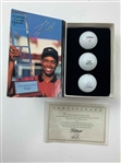 A Set of Seven Tiger Woods Titleist Commemorative Limited Edition Golf Ball Box Sets with Display Rack