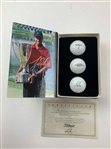 A Set of Seven Tiger Woods Titleist Commemorative Limited Edition Golf Ball Box Sets with Display Rack