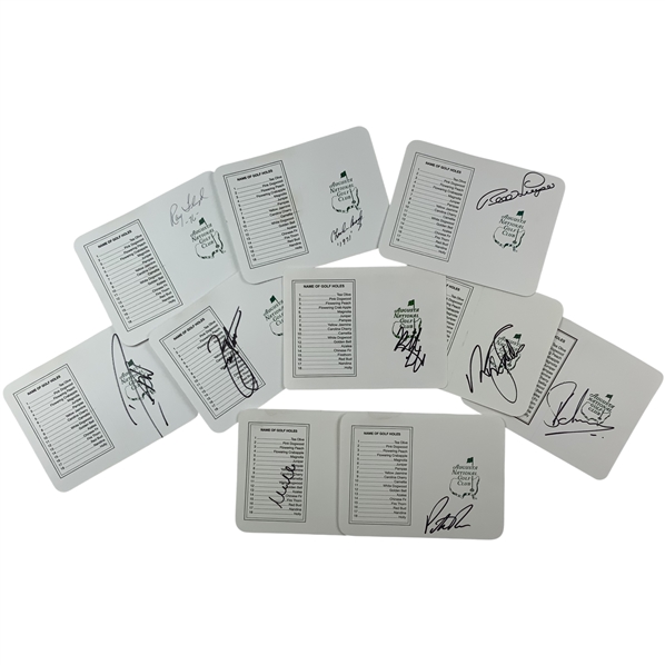 10 Augusta National Golf Club Scorecards Signed by Masters Champions JSA ALOA