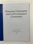 Gary Player Hand Signed 2022 University of St Andrews Honorary Citizenship and Golf Graduation Ceremony Program JSA ALOA