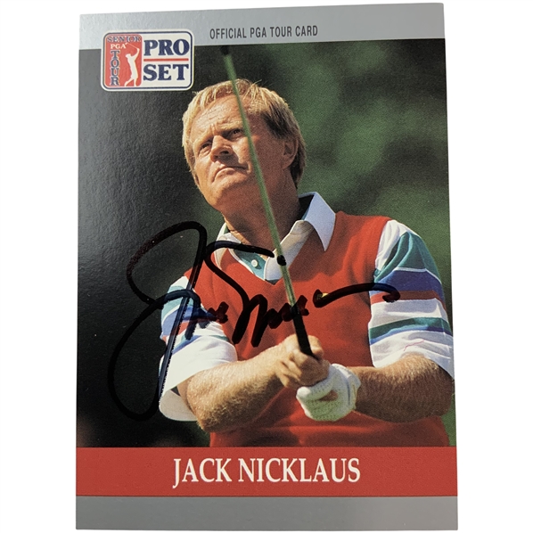 Jack Nicklaus Signed 1990 Pro Set Senior PGA Tour Jack Nicklaus Card #93 JSA ALOA