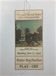 A Collection of 1999 U.S. Open Putter Boy Pavilion Weekly Grounds Badges and Ticket Holder