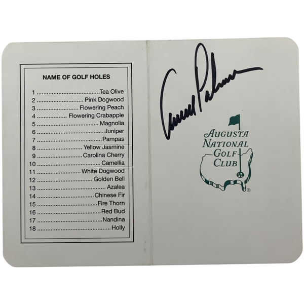 Arnold Palmer Signed Augusta National Golf Club Scorecard JSA ALOA