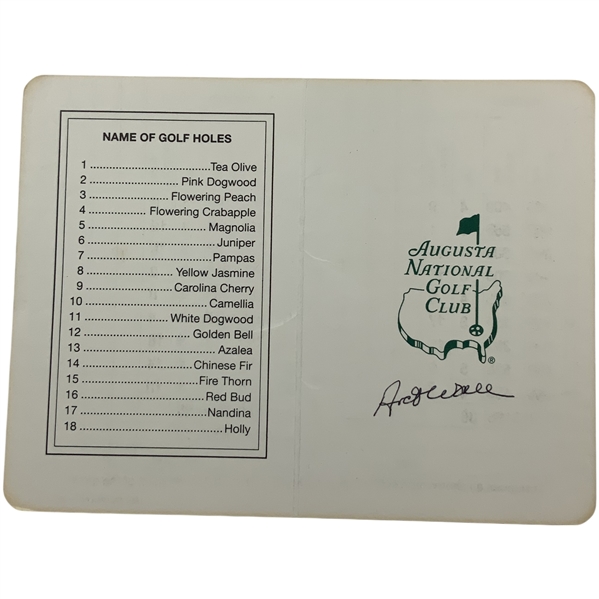 Art Wall Signed Augusta National Scorecard JSA ALOA