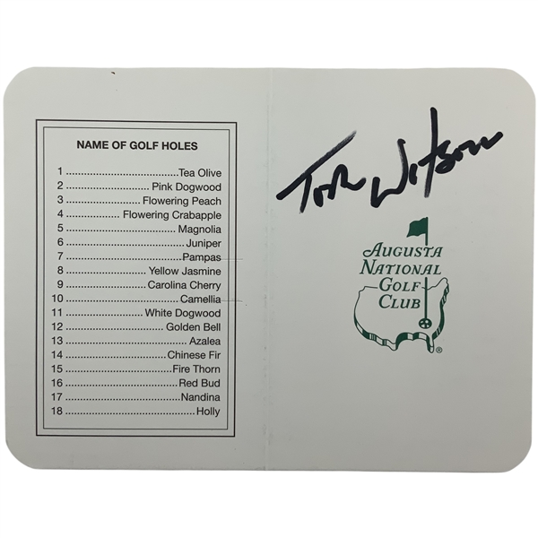 Tom Watson Signed Augusta National Golf Club Scorecard JSA ALOA