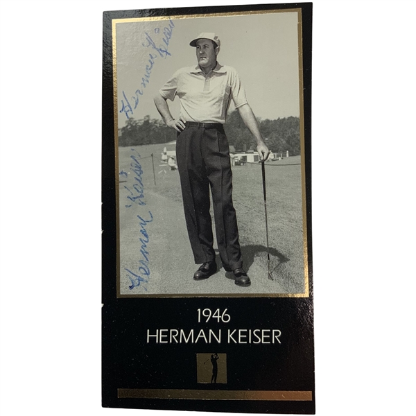 Herman Keiser Twice Signed 1993 GSV Masters Collection Card JSA ALOA