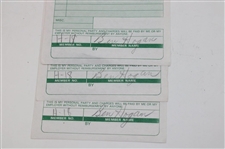 Three (3) Ben Hogan Signed Shady Oaks Country Club Receipts JSA ALOA