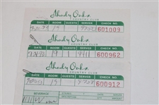 Three (3) Ben Hogan Signed Shady Oaks Country Club Receipts JSA ALOA