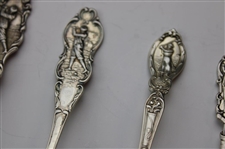 Eight (8) Various Vintage Golf Themed Sterling Silver Spoons