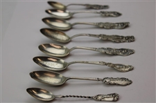 Eight (8) Various Vintage Golf Themed Sterling Silver Spoons