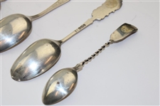 Eight (8) Various Vintage Golf Themed Sterling Silver Spoons