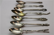 Seven (7) Various Vintage Golf Themed Sterling Silver Spoons