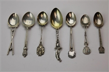 Seven (7) Various Vintage Golf Themed Sterling Silver Spoons