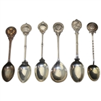 Six (6) Various Vintage Golf Themed Sterling Silver Spoons