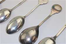 Six (6) Various Vintage Golf Themed Sterling Silver Spoons
