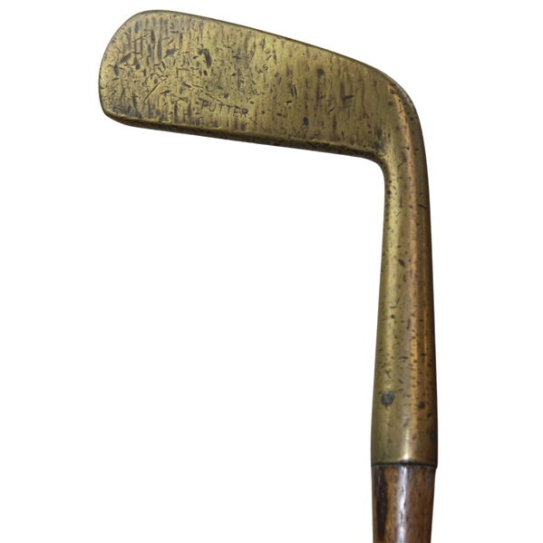 Unmarked Brass Putter w/Light Head Stamp & Shaft Stamp
