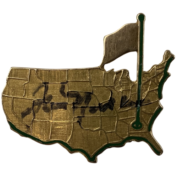 Jack Nicklaus Signed 1963 Masters Tournament 14 Karat Gold Pin JSA ALOA