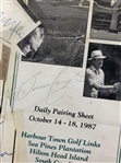 Arnie, Gary, Casper & More Signed 1987 Seniors International Golf Championship Memorabilia Collage - Framed JSA ALOA