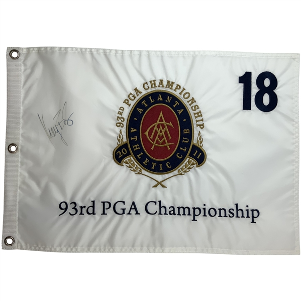 Keegan Bradley Signed 2011 PGA Championship at Atlanta Athletic Club Flag JSA ALOA
