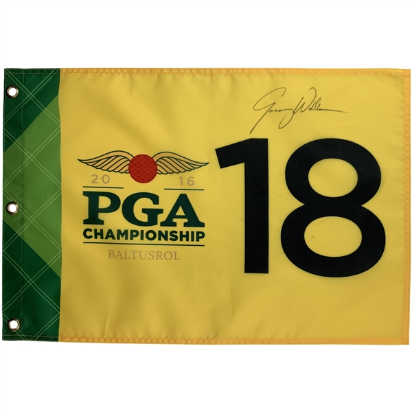 Jimmy Walker Signed 2016 PGA Championship at Baltusrol Embroidered Flag JSA ALOA