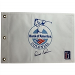 Arnold Palmer Signed Bank of America Colonial Tournament Embroidered Flag JSA ALOA