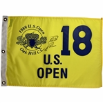Curtis Strange Signed 1989 US Open at Oak Hill Embroidered Flag JSA ALOA